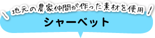 地元の農家仲間が作った素材を使用　シャーベット